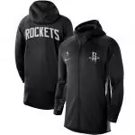 nike veste zipper hoodie nba houston rockets heathered black authentic